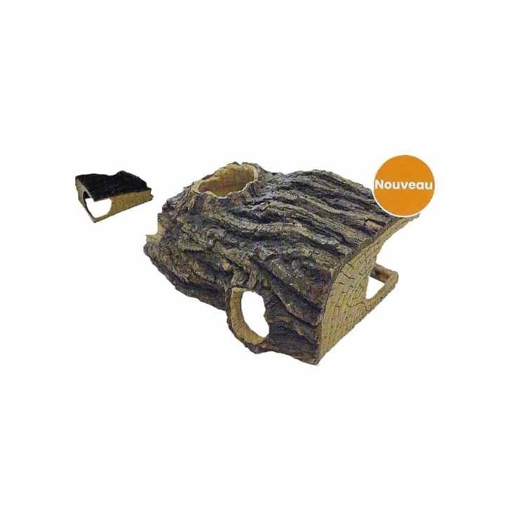 cachette d'angle pour terrarium en demi tronc de repto r5100355 (3941),cachette d'angle pour reptile en demi tronc de repto r510