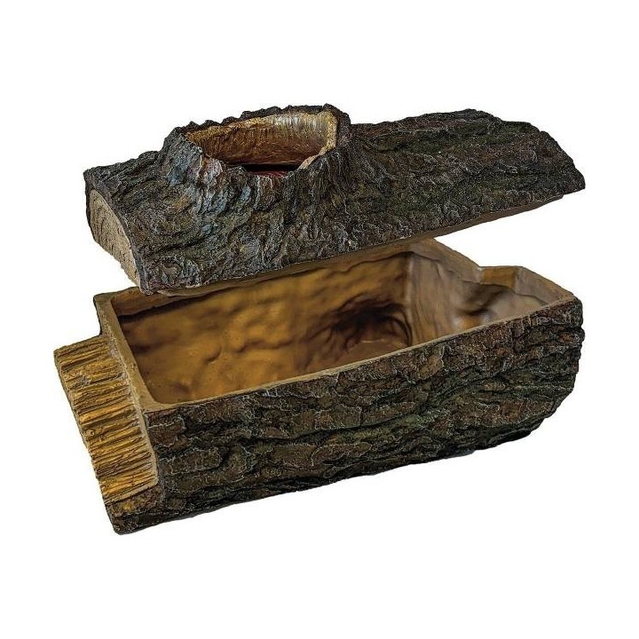 cachette pour serpent en deux partie tronc d'arbre de repto r5100350 (3942),cachette pour reptile en deux partie tronc d'arbre d