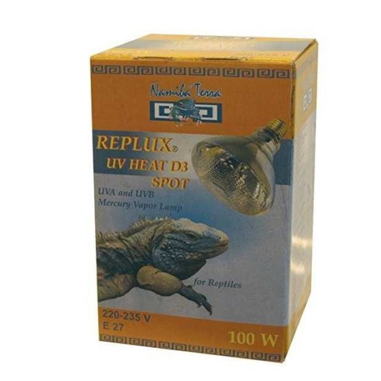 Ampoules UVB/UVA REPTILUX UV heat D3 Spot 100W de la marque NAMIBA TERRA_ref: 100
