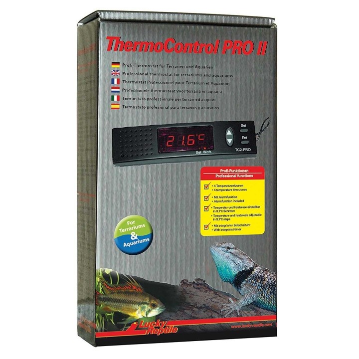 thermostat pour reptile thermo control pro ii de lucky reptile  (577),thermostat jour nuit thermo control pro ii de lucky reptil