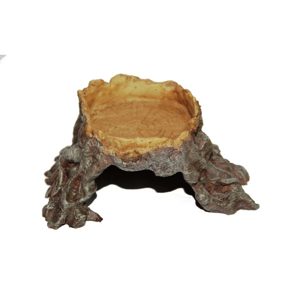  cachette avec bol en souche pour reptile