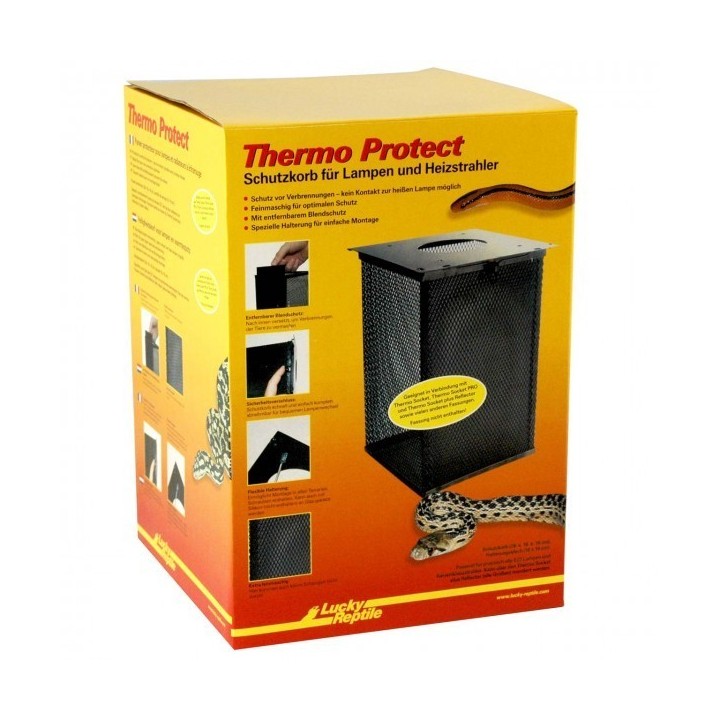 protection d ampoule pour serpentthermo protect - petit panier 12x16cm de lucky reptile  (2101),cage de protection d'ampoule the
