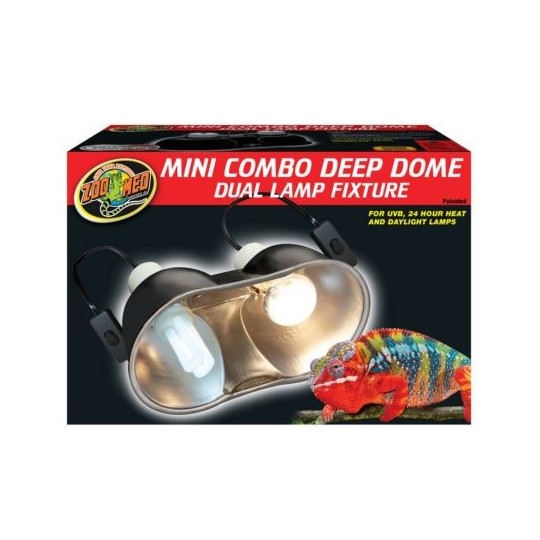 Supports & Dômes pour ampoule Mini Combo Deep Dome Lamp Fixture 2x 100W MAX  de la marque ZooMed_ref: LF-19EC