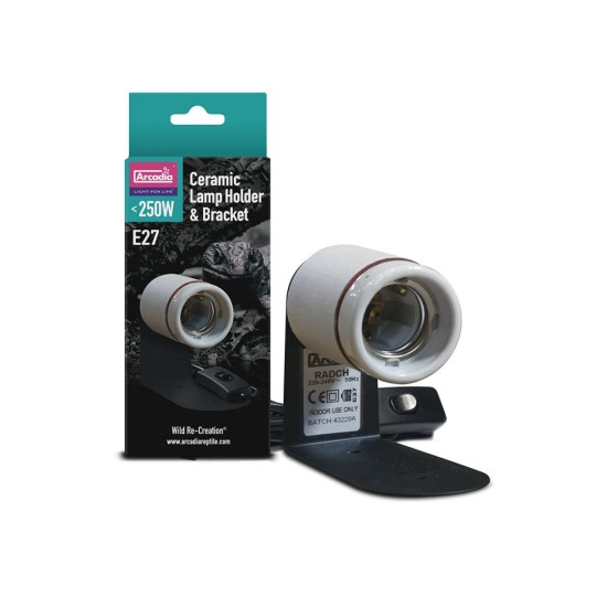 douille ceramique horizontale pour lampe a uvb arcadia reptile de arcadia r2100465