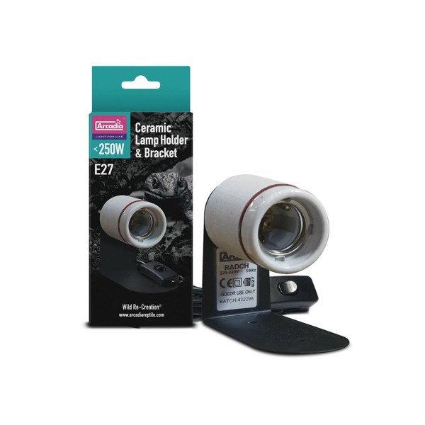 douille ceramique horizontale pour lampe a uvb arcadia reptile de arcadia r2100465