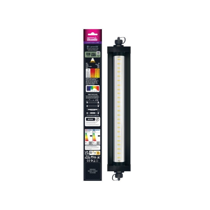 rampe led lumenize jungle dawn led bar arcadia pour terrarium puissance - taille:29cm  -  18w de arcadia r2200005 (3141),rampe l