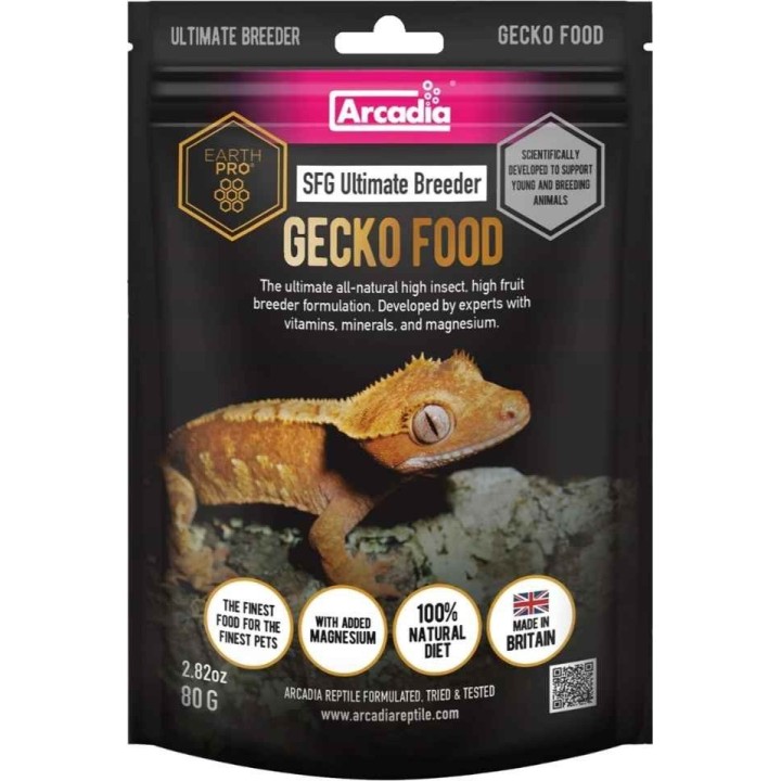 Nourriture en poudre pour gecko à crête Arcadia Gecko food Ultimate breeder – 180g
