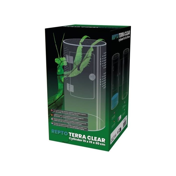 Terrarium Acrylique cylindrique REPTO TERRA CLEAR – 20x20x35 cm