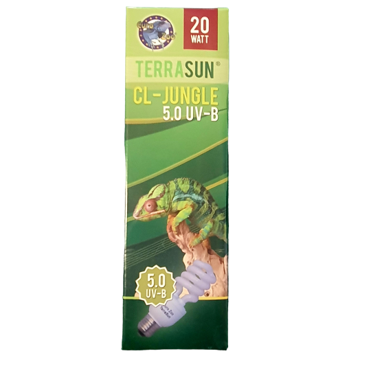 ampoule eco uva-uvb terrasun 5.0 - 20 watt pour reptile tropicaux de euro-zoo l10606