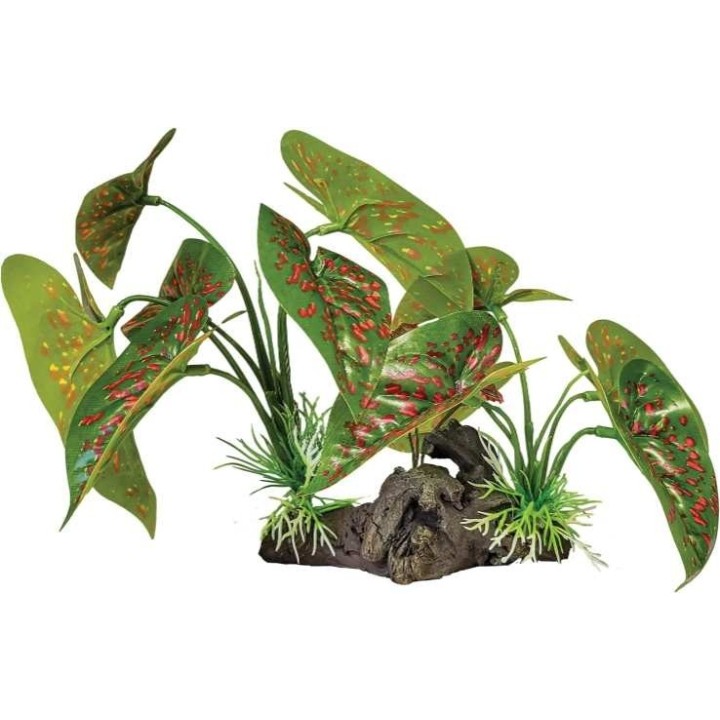 plante artificiel Oreille d'éléphant rouge pour reptile (4190)