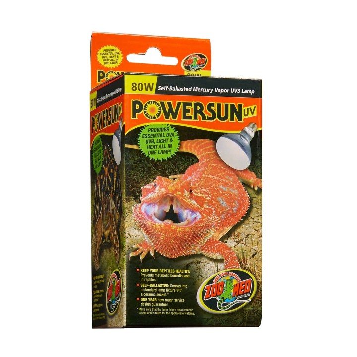 Ampoule UVB chauffante Zoo Med PowerSun UV 80W autoballastée pour terrarium