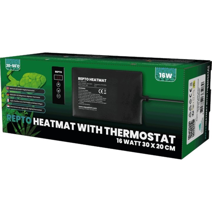 Tapis chauffant Repto avec thermostat intégré 16 W - 30 x 20 cm