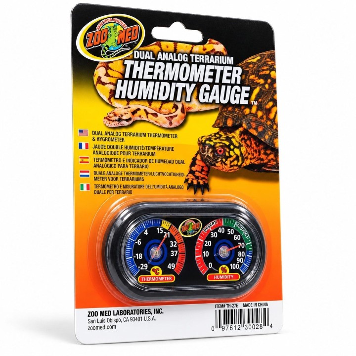 Zoo Med TH-27E - thermomètre hygromètre analogique en blister