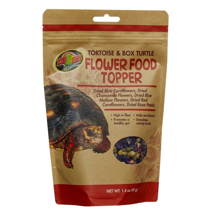 Zoo Med Flower Food Topper 40 g - ancien visuel du sachet avec fleurs visibles