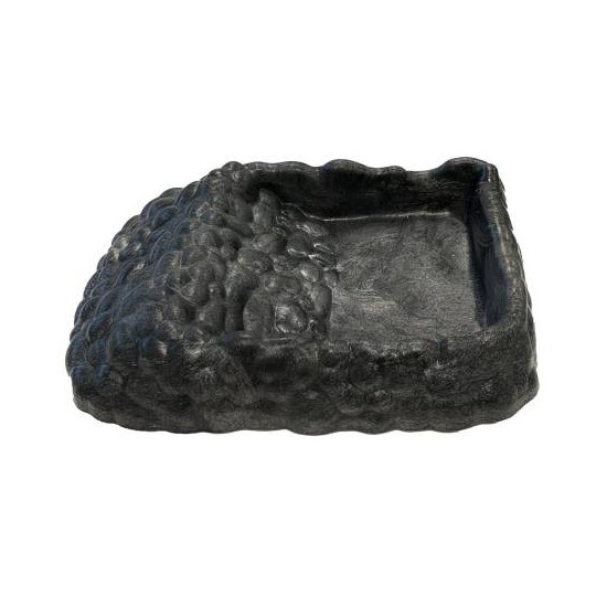 gamelle pour tortue avec rampe repto deco gris xl 33,6x25,8x6,6 cm de repto r3100135