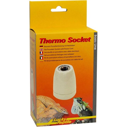 douille en porcelaine passe paroie avec filetag de lucky reptile -thermo socket- pour reptile en terrarium