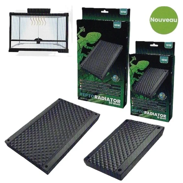 plafond chauffant pour terrarium reptile radiator 16 watt 16x10x3 cm de repto r3100320