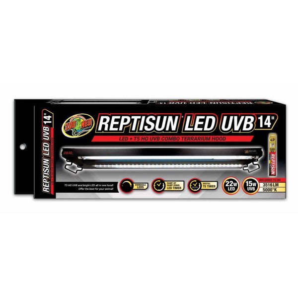 rampe led zoomed reptisun led + uvb avec telecommande taille:35 cm de zoomed lf-101