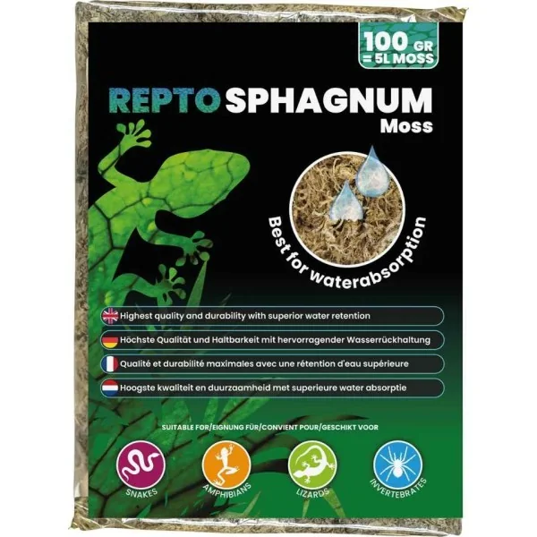 mousse de sphaigne 100g pour boite a mue de serpent et lezard de repto r5100485