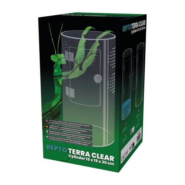 Terrarium Acrylique cylindrique REPTO TERRA CLEAR 15x15x30 cm