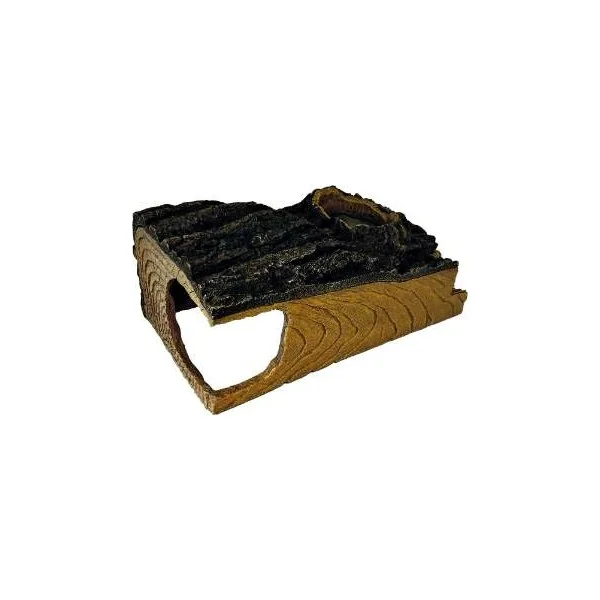 Cachette d'angle pour reptile en demi tronc
