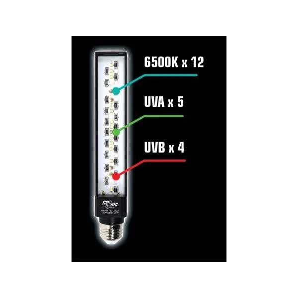 emplacement led UV Ampoule LED UVB-UVA ReptiSun UVB 9W FS-LUVE zoomed